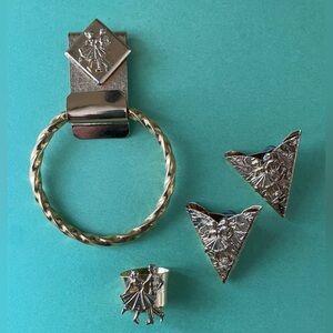 Vintage Gold Tone Western Dancing Jewelry Set